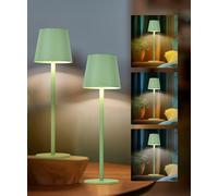 Faithorse Rechargeable Lamp Cordless Table Lamp, 2 Pack Battery Operated Lamps 5200mAh IP54 Waterproof Wireless Lamp with 3-Color Modes Touch Control Night Light for Bedroom(Grass Green)