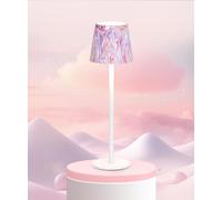 Faithorse Rechargeable Table Lamp, Cordless Table Lamp 5200mAh Battery Operated with 3-Color Modes Dimmable Touch Control Rechargeable Night Light IP54 Waterproof (Pink White)