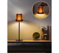 Faithorse Wireless Table Lamp, Dimmable LED Battery Table Lamp, IP54 Waterproof, Touch Control, 3 Colour Modes, Rechargeable, Night Light for Bedroom (Brown)