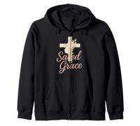 Faithterest Saved By Grace Christian Faith Zip Hoodie