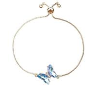 Faithworks Christian Jewelry True Beauty Gold Tone Enamel Charm Bracelet Adjustable Blue