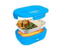 Faitron HeatsBox Go Light Self-Heating Lunch Box for Children, 540 ml Stainless Steel Container, Built-in 100 W Battery and App Control, Portable Food Warmer for School/Travel/Outdoor Use - Blue