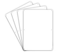 Faittoo Blank Write-On Metal Sign, 4-Pack 10 x 7 Inches Rust Free Aluminum, UV Protected, Waterproof, Weather Resistant, Durable Ink, Easy to Mount