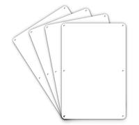 Faittoo Blank Write-On Metal Sign, 4-Pack 12 x 8 Inches Rust Free Aluminum, UV Protected, Waterproof, Weather Resistant, Durable Ink, Easy to Mount