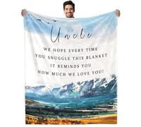 FAIVHSO Best Uncle Gifts Blanket Uncle Gifts from Niece Summer Quilt Flannel Soft Fleece Bed Blanket for Uncle Birthday Gift 50x60in…