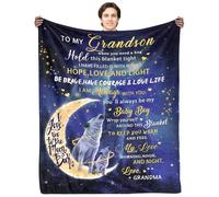 FAIVHSO Birthday Gifts for Grandson Blanket for Grandsons from Grandma Flannel Soft Bed Throws for Grandson 50X60in