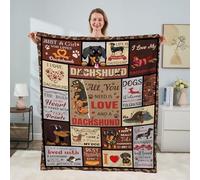 FAIVHSO Dachshund Throw Blanket, Cute Wiener Dog Lightweight Cozy Flannel Throw Blanket, Dachshund Decor for Couch Sofa, 50 x 60 Inch