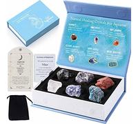 Faivykyd Aquarius Crystals for Healing, Natural Spiritual Crystals with Horoscope Box, Zodiac Birthstone Crystal Set, Birthday Gifts for Women Men Friends, Healing Crystal for Beginners
