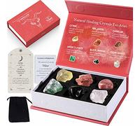 Faivykyd Aries Birthday Crystals Gift, Natural Spiritual Crystals with Horoscope Box, Zodiac Birthstone Crystal Set, Birthday Gifts for Women Men Friends, Healing Crystal for Beginners