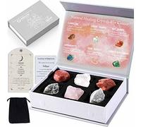 Faivykyd Zodiac Cancer Birthday Crystals Gift, Natural Spiritual Crystals with Horoscope Box, Zodiac Birthstone Crystal Set, Birthday Gifts for Women Men Friends, Healing Crystal for Beginners