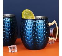 Faizee Möbel Moscow Mule Mug Blue 500ml Handmade Copper Mug Moscow Mule Copper Mugs