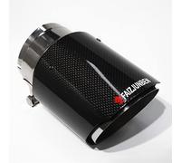 FAIZJUNBEN 3" Intake Glossy Carbon Fiber and Stainless Steel Auto Tailpipe 4.0" Outlet Auto Carbon Fiber Exhaust Tip