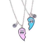 Faja 2PCS Avocado Half Heart Best Friend Necklace Best Play Gift Heart Avocado Friendship Necklace, フリーサイズ, As described, No Gemstone