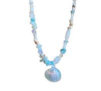 Faja Bohemian Beads Stone Shell Necklace Collar Round Beads Luxury Crystal Necklace Summer Resin Necklace Jewelry