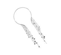 Faja Fashion Faux Coin Tassel Necklace for Women Jewelry Idol Costume Modern Idol Dancer, 銀