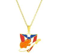 Faja Puerto Rico Flag Necklace Excite Puerto Rico Map Pendant Necklace National Jewelry Culture Lover