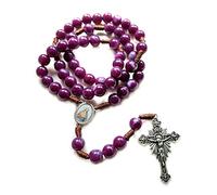 Faja Vintage Rosary Catholic Prayer Beads Necklace Christ