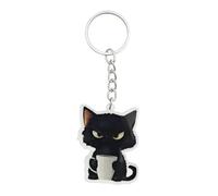 Fajarshine Cute Cat Acrylic Keychain, Metal Key Ring with Cat Keychain for Purse, Backpack, or Keys, Unique Gift for Cat Lovers Women Men