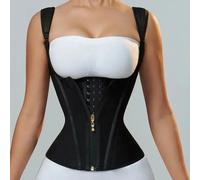 Fajas Colombianas Body Shaper Shapewear Women Vest Tops Double Compression Waist Trainer Corset Adjustable Zipper and Hook-eyes 2XL black