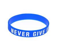 [Fajia] Inspirational Silicone Never Give Up Colored Lettering Motivational Wristband with Elevating Phrase for Unisex Motivational Silicone Wristband Bracelet, As described