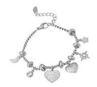 [Fajia] Solid Stainless Steel Solid Stainless Steel Heart Charm for Women 18K Gold Plated with Zircon and Various Pendants