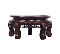FAJNUZI2024 Display Stand Ebony Relief Sculpture Round Base, with Leg Bonsai Pedestal for Flowerpot Teapot Plant Stand(XL)