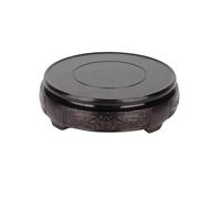 FAJNUZI2024 Display Stand Round Ebony Relief Sculpture Base, Tea Service Stone Ornament Wooden Bracket Plant Stand(Medium)