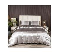 FAJNUZI2024 Double Duvet Set 3 Pieces Satin Duvet Cover Set Luxury & Silky Bedding Set with Corner Ties & Zipper Closure (No Comforter and Sheet) Bed Covers(US King-264x229)