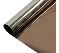 FAJNUZI2024 Window Privacy Film Tea Silver One Way Mirror Window Film, Daytime Privacy Protecting Anti Heat UV Reflective Film Decoration Home and Building Glass Window Film(50x500cm)