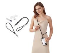 Fajocru Cell Phone Lanyard Holder Anti Theft Crossbody Phone Wrist & Neck Strap, Compatible with Most iPhone tether Case, Gray, Large