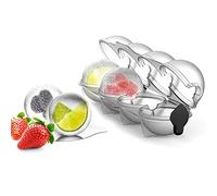 FaJoek 4-Hole Ice Hockey 4-Hole Ice Cube Tray, Ice Ball Mould, 4 Ice Ball Makers, Round Ice Cube Moulds, Ice Ball Mould for Whisky, Cocktails, Juice, Chocolate (Ball)