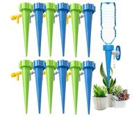 FaJoek Automatic Watering Set, 12 Pieces Water Dispenser for Indoor Plants, Plant Watering System with Adjustable, for Potted Plants, Garden Plants, Flowers Outdoor Indoor Plants (Blue Green)