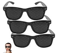 FaJoek Grid glasses, pinhole glasses, eye trainer, pinhole glasses, grid glasses with foldable temples, pinhole glasses, hole glasses for eye training and relaxation, black