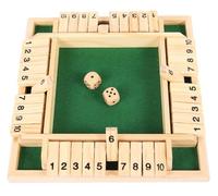 FaJoek Shut the Box 4 Players, Classic Family Math Game, Shut the Box Game Jaques, 4-Player Shut the Box Wooden Table Game, Classic Dice Board Toy
