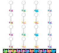 Fakcrkun 16 Pcs Luminous Axolotl Keychain, Mini Resin Axolotl Keyrings, Glow in the Dark Axolotl Keychain for Kids Party Bag Fillers, Key Backpack, DIY Craft