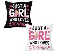 Fakcrkun 2PCS K-POP Cushion Covers 45x45cm, Music Square Pillow Cases for Sofa Bedroom Living Room Car, Cartoon Animal Pillow Covers Music Lover Gifts for Fans