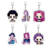 Fakcrkun 6Pcs K-POP Keychains, H-Hunters Double-Sided Anime Keyring, Acrylic Character Keychain for Kids Adults Collectors