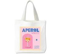 Fakcrkun Aperol Spritz Tote Bag, Double-sided Printed Cocktail Shopping Bag, Reusable Canvas Bags for Women, Cocktail Lover Gift for Friends, Sisters, Girlfriend, Wife
