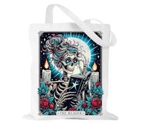 Fakcrkun Book Canvas Tote Bag, Book Lover Gifts, Reusable Canvas Grocery Bags with Unique Skull Pattern, Bookish Gifts for Women Men Work Teachers Students Travel Shopping Readers