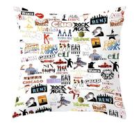 Fakcrkun Broadway Musical Theatre Gifts, Theatre Drama Cushion Covers, Retro Music Theatre Pillow Case for Sofa, Couch, Bed, Chair, Car Decor
