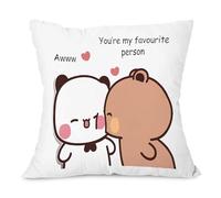 Fakcrkun Bubu and Dudu Throw Pillow Covers 45x45cm, Anime Square Pillow Cases for Sofa Bedroom Living Room Car, Cartoon Pillow Covers Valentine's Day Gifts for Couples