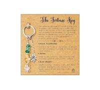 Fakcrkun Crystal Keychain Gift, New Beginnings Gift for Women, Fortunate Crystal Keyring with Encouragement Card, Anxiety Relief Positive Gifts for Family, Friends, Colleagues