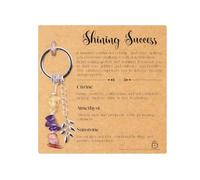 Fakcrkun Crystal Keychain Gift, New Beginnings Gift for Women, Shining Success Crystal Keyring with Encouragement Card, Anxiety Relief Positive Gifts for Family, Friends, Colleagues
