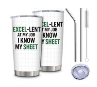 Fakcrkun Funny Excel Mug Excel Lent At My Job I Know My Sheet Stainless Steel Coffee Mug with Straw & Lid, 20oz Thermal Mugs for Office, Coworker, Colleague Leaving Gifts, Work Humor