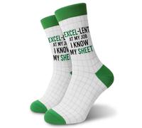 Fakcrkun Funny Socks Men Excel Gifts, Excel Spreadsheet Mens Work Socks, Novelty Socks with I Know My Spreadsheets for Office Workers Daily Wear