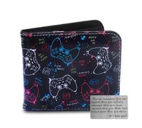 Fakcrkun Kids Wallet for Boys, Game Controller Theme RFID Blocking Wallet with Greeting Card, Leather Bifold Mens Wallets with Coin Pocket, Perfect Gaming Gifts for Kids Adults