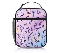 Fakcrkun Kpop Lunch Bag, Kpop Insulated Lunch Bag with Side Mesh & Front Zipper Pocket, Reusable Oxford School Lunchbox for School Office Picnic Travel (B)