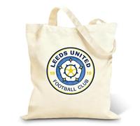 Fakcrkun Leeds Canvas Tote Bag, Large Capacity Tote Bag with Sturdy Handle, Leeds United Gifts Reusable Shopping Bag for School, Work, Party, Shopping, Travel