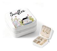 Fakcrkun Music Lover Jewellery Box, PU Leather Travel Organizer with Mirror, Taylor Jewellery Box for Swift Fans, Practical Travel Jewellery Organiser for Necklaces, Earrings & Rings