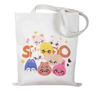 Fakcrkun Strays Canvas Tote Bag, K-POP Boy Group Gift for SKZ Fans, Reusable Shopping Bag for School, Travel, Picnic, Work (colorful)